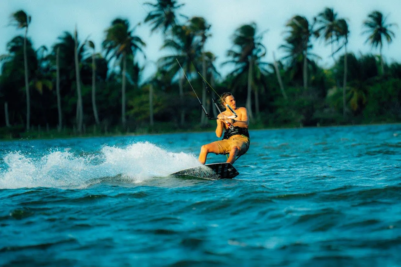 Kitesurfer on the lagoon