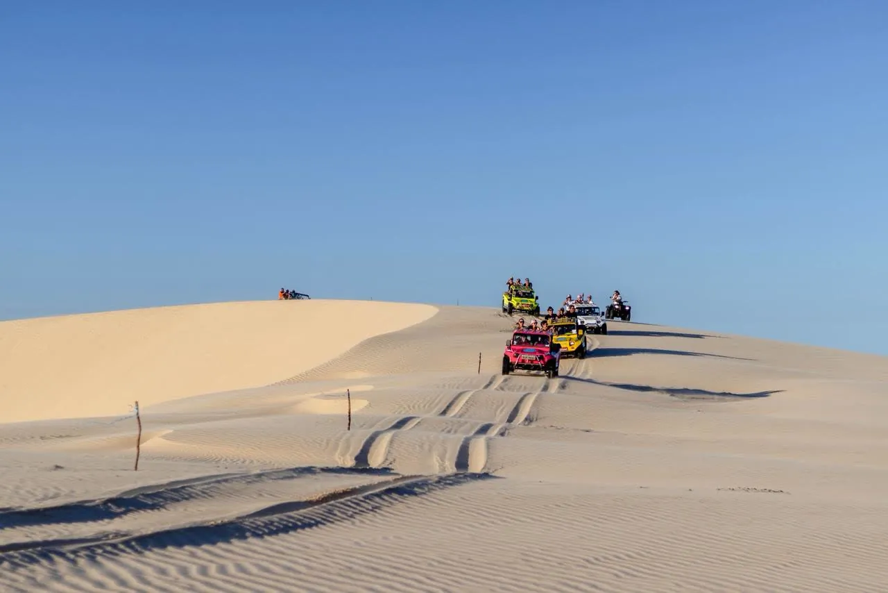 Buggies crossing the dunes